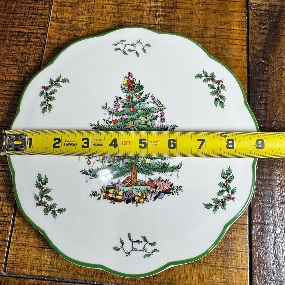 Spode Christmas Tree Trivet Hors d'Oeurve Tray Appetizer Cheese Plate England - Picture 3 of 3